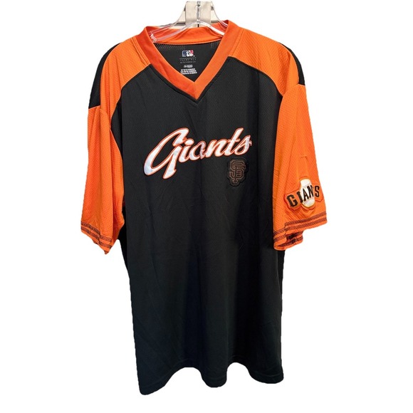 Genuine Merchandise San Francisco Giants Shirt Size XL Jersey Style Black/Orange - Picture 1 of 8